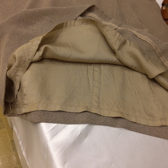 Talbots creme and brown Beautiful dress size 14p - Picture 5 of 8